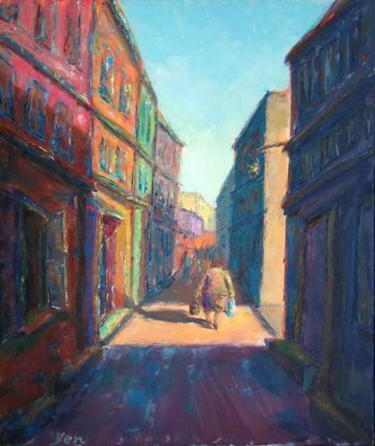 A Street in Arles - 24x20 in - oil canvas '09 - france
