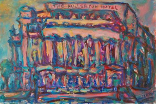Timeless.. like a pink elephant! - 20x30 in - oil canvas '11 - singapore fullerton hotel - SOLD