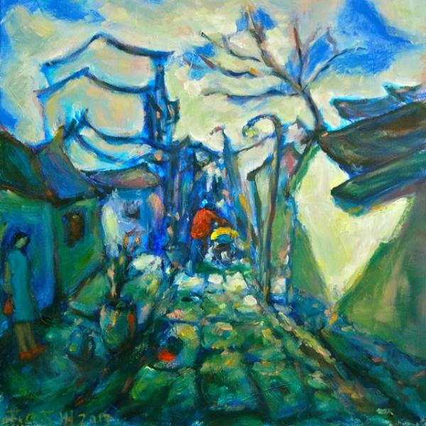 The Way Home - 24x24 in - oil canvas '13 - china suzhou - SOLD