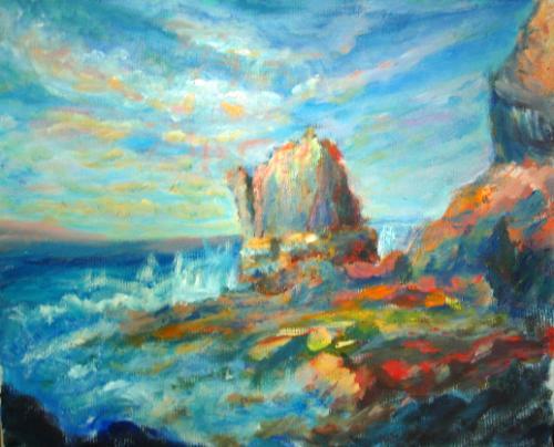 Cape Schanck - 10x12 in - acrylic canvas '08 - australia mornington peninsula - SOLD