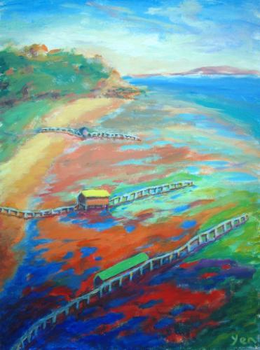 Sorrento Portsea Artists Trail - 16x12 in - acrylic panel '08 - australia mornington peninsula - SOLD