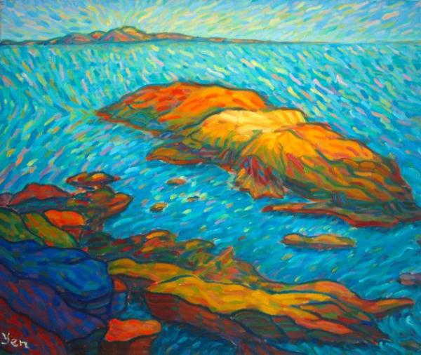 The Rock - 20x24 in - oil canvas '06 - norway lofoten islands - SOLD