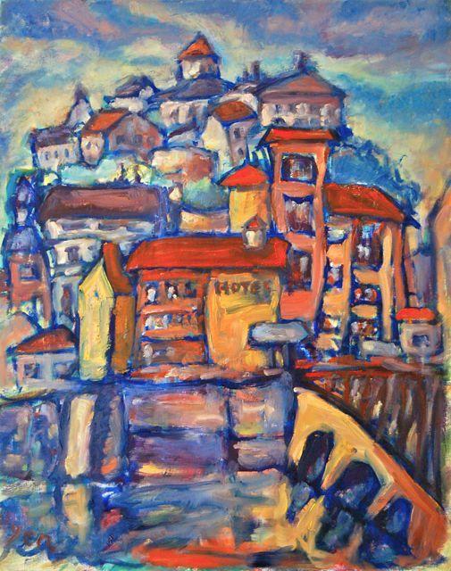 Ainsa - 30x24 in - oil canvas '11 - spain ainsa - SOLD