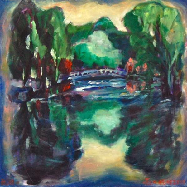 West Lake - 24x24 in - oil canvas '13 - china hangzhou - SOLD