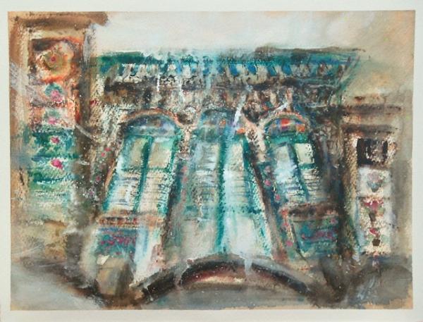 Peranakan Shophouses 4 - 12x16in - watercolor '20 - singapore joo chiat - SOLD