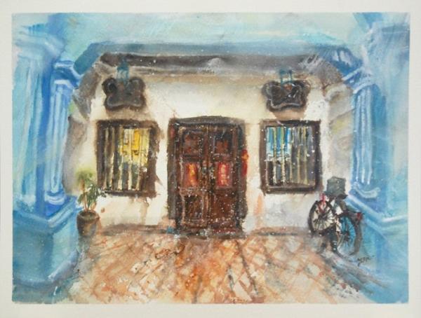 Peranakan Shophouses 5 - 12x16in - watercolor '20 - singapore joo chiat - SOLD