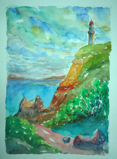 Cape Schanck Lighthouse - 26x18cm - watercolor '08 - australia mornington peninsula - SOLD