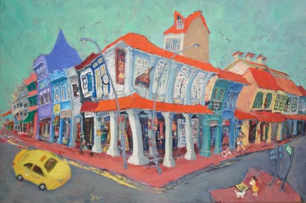 Joo Chiat Corner (133-89) - 24x36 in - oil canvas '23 - singapore - SOLD