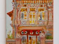 1 - Amber Peranakan Shophouse Oil Painting - Most Colorful and Picturesque Street in Singapore City - 8-Row Art Series - Singapore Gift -PH1