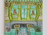 4 - Green Peranakan Shophouse Oil Painting - Most Colorful and Picturesque Street in Singapore City - 8-Row Art Series - Singapore Gift -PH4