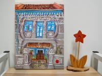 5 - Grey Peranakan Shophouse Oil Painting - Singapore City Heritage Artwork for Home Decor - 8-Row Art Collection - Singapore Souvenir -PH5