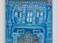 7 - Blue Peranakan Shophouse Oil Painting - Most Colorful and Picturesque Street in Singapore City - 8-Row Art Series - Singapore Gift -PH7