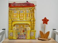 8 - Yellow Peranakan Shophouse Oil Painting - Singapore City Heritage Artwork for Home Decor - 8-Row Art Collection - Singapore Souvenir -PH8