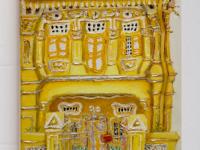 8 - Yellow Peranakan Shophouse Oil Painting - Singapore City Heritage Artwork for Home Decor - 8-Row Art Collection - Singapore Souvenir -PH8