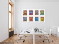7 - Blue Peranakan Shophouse Oil Painting - Most Colorful and Picturesque Street in Singapore City - 8-Row Art Series - Singapore Gift -PH7