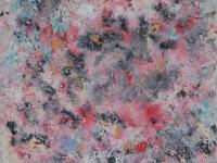 Snow Deep - abstract acrylic painting original canvas art in impressionist pastel rose pink hues, impasto textures, floral, cherry blossoms