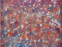 Night Dance -abstract starry night impasto acrylic painting original canvas art in impressionist purple pink wave textures of musical notes