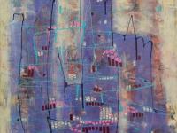 Whimsical Metropolis - Original Abstract Painting on Canvas - Surreal Art for Home Decor - Fantasy City Mood - Unique Cityscape - Blue Art