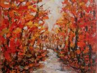 Brilliance Autumn Trees Original Acrylic Painting - Vibrant Nature Forest Landscape Fine Art - Fall Foliage Wall Decor - Seasonal Artwork