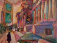 Art And Justice - Surreal fauvist impressionist painting of Singapore city's National Art Gallery, once the Supreme Court building 