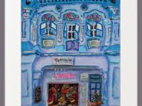 Chinese Shophouses Art Prints A4 - Colourful Impressionist Paintings of Pretty Peranakan Houses - Singapore City Souvenirs