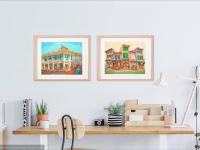 Singapore Art Print of Spottiswoode Park Shophouses Vibrant Artwork, Asia Travel Poster Souvenir