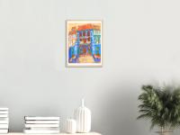 Singapore Art Print of NUS Blue Baba House Painting, Peranakan Gift, Asia Travel Poster Souvenir