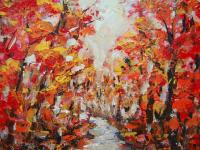 Brilliance Autumn Trees Original Acrylic Painting - Vibrant Nature Forest Landscape Fine Art - Fall Foliage Wall Decor - Seasonal Artwork