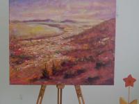 Cape of Hope - Capetown Impressionist Landscape Painting Original Art, South Africa, Scenic Mountain Sunset, Coastal Scenery, Purple, Orange