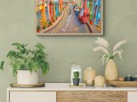 Original Singapore Shophouse Oil Painting, Everton Road Peranakan Art, Hand Painted Heritage Street Scene Canvas, Vibrant Asian Wall Art