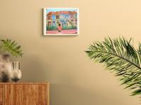 Singapore Signed Art Print of Emerald Hill Peranakan Shophouse Painting with Nonya Girl on Swing, Whimsical Heritage Asia Travel Poster