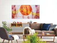 Whimsical Uplifting Art Painting with Bright Orange Sun Imagery - Abstract Expressionist Original - Contemporary Artwork - Unique Art Decor