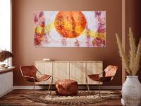 Whimsical Uplifting Art Painting with Bright Orange Sun Imagery - Abstract Expressionist Original - Contemporary Artwork - Unique Art Decor