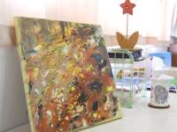 Flaming Forest - abstract original acrylic canvas painting with warm yellow autumn hues created from pour flow art