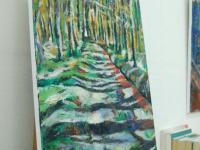 Forest Path - Serene, Green Trees, Landscape Oil Painting, Nature, Original Art, Japan Nakasendo Way, Hiking, Journey, Beautiful Hike, Zen