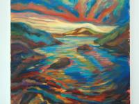 Kaleidoscope -Scottish Highlands, Surreal Painting, Seascape, Oil Painting, Colorful Landscape, Scotland Coast, Storm Clouds, Van Gogh Style