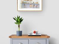 Taiwan cafe original watercolor painting - whimsical travel art