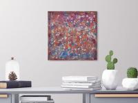 Night Dance -abstract starry night impasto acrylic painting original canvas art in impressionist purple pink wave textures of musical notes