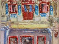 Impasto Oil Paintings - Auspicious 8-Row Singapore City Heritage - Traditional Chinese Peranakan Shophouses - Home Decor - Singapore Souvenir -SH