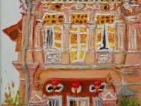 1 - Amber Peranakan Shophouse Oil Painting - Most Colorful and Picturesque Street in Singapore City - 8-Row Art Series - Singapore Gift -PH1