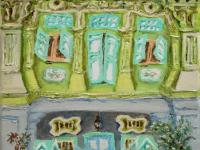 Vibrant Chinese Peranakan Shophouses Oil Paintings - Singapore City Heritage Artwork for Home Decor - 8-Row Art Collection - Singapore Gift -PH