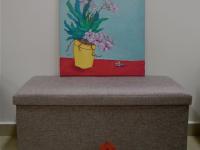 Orchid Flowers in Yellow Pot Original Oil Painting - Beautiful Floral Artwork in Soft Purple Hues - Contemporary Impressionist Style