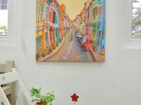 Original Singapore Shophouse Oil Painting, Everton Road Peranakan Art, Hand Painted Heritage Street Scene Canvas, Vibrant Asian Wall Art