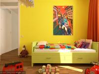 Solitaire -Red Spanish Town El Camino Original Canvas Painting Art in vibrant colorful van gogh style of hikers at whimsical moonlight town