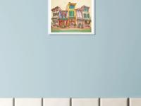 Singapore Signed Art Print of Spottiswoode Park Shophouses Vibrant Artwork, Asia Travel Poster Souvenir