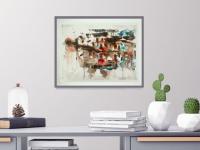 Suzhou Houses - abstract chinese landscape watercolor painting art of white houses architecture with canal water reflections from china travel