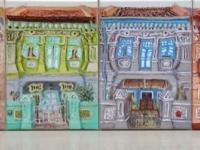 7 - Blue Peranakan Shophouse Oil Painting - Most Colorful and Picturesque Street in Singapore City - 8-Row Art Series - Singapore Gift -PH7