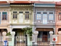 7 - Blue Peranakan Shophouse Oil Painting - Most Colorful and Picturesque Street in Singapore City - 8-Row Art Series - Singapore Gift -PH7