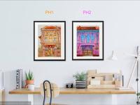 Koon Seng Road Peranakan Shophouses - Singapore Joo Chiat Art Prints_PH1 & PH2