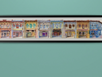 Impasto Oil Paintings - Auspicious 8-Row Singapore City Heritage - Traditional Chinese Peranakan Shophouses - Home Decor - Singapore Souvenir -SH